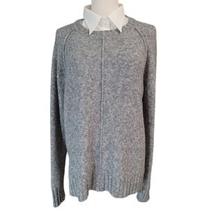 Lauren‎ Ralph Lauren Womens Gray Long Sleeve Knit Sweater Size L